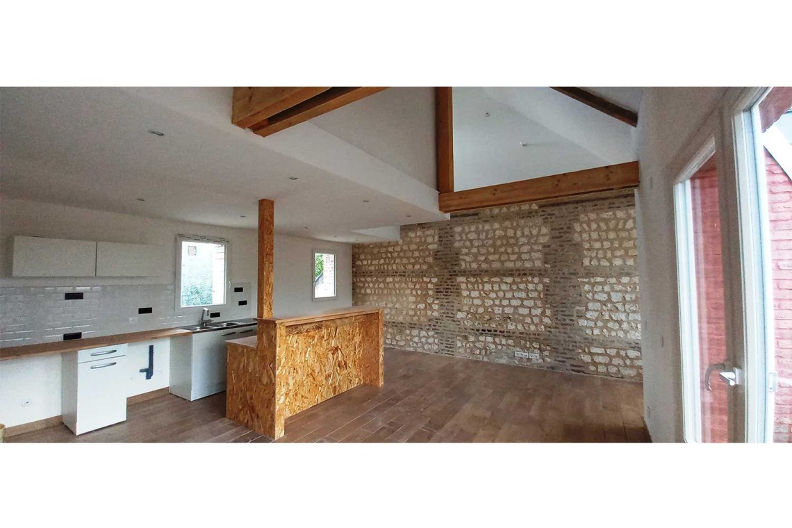 Mur moellon brique intérieur